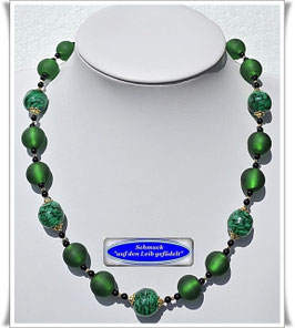 1936. smaragdfarbenes Muranoglas-Perlen-Collier