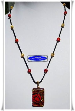 1997. zierliche Spinell-Kette mit Muranoglas-Anhänger