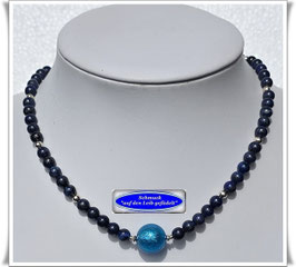 1900. edle Lapislazuli-Kette mit wunderschöner Muranoglas-Perle