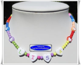4) bunte Kinderkette, Namenskette TS