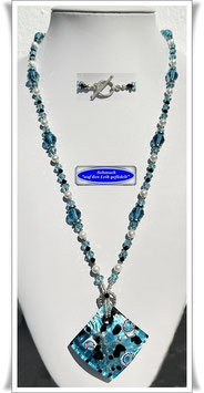 654. blaue Muranoglas-Kette