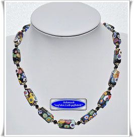 3073. farbenfrohe Muranoglas-Millefiori-Kette