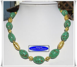 2283. wertvolles Muranoglas-Oliven-Collier