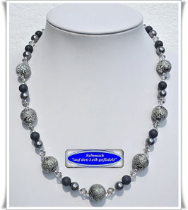 1890. schicke Muranoglas-Perlen-Swarovski-Kette