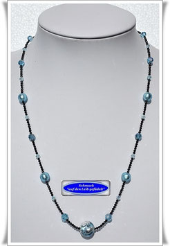 1519. zierliche Spinell-Kette mit Muranoglas-Perlen
