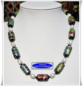 2295. außergewöhnliches Muranoglas-Zylinder-Collier