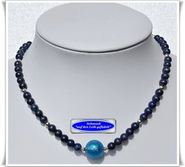 1900. edle Lapislazuli-Kette mit wunderschöner Muranoglas-Perle