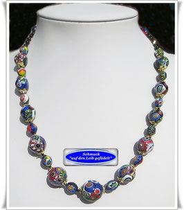 3075. elegantes Muranoglas Millefiori-Collier