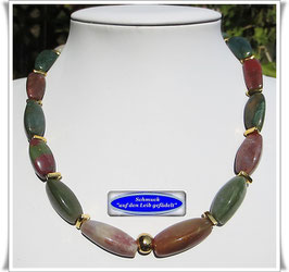 3014. edles braun-grünes Acha-Collier