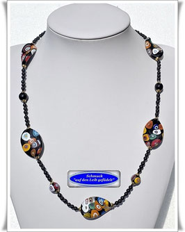 2233. ausgefallene schwarz-bunte Murano-Millefiori-Kette