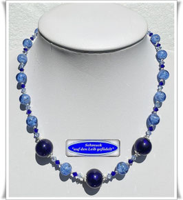 1887. wunderschönes blaues Murano-Glasperlen-Collier