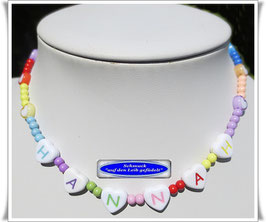 3) bunte Kinderkette, Namenskette TS