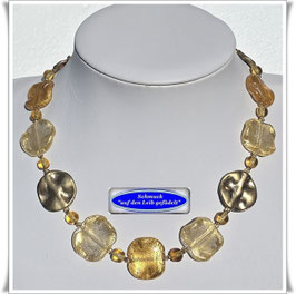 2296. elegantes gold-gelbes Muranoglas-Collier