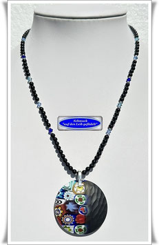 1859. Onyx-Kette mit großem Murano-Glasanhänger