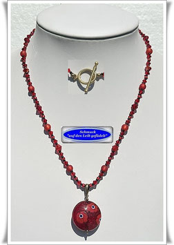 638. Swarovski-Kette mit Muranoglas-Anhänger