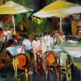 "Parasols ouverts" - 50x50