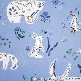 Ice Skating - Popeline, Baumwollstoff - katia fabrics