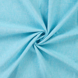 Leinen-Baumwollstoff uni aqua