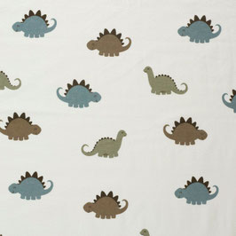 Dinosaurier wollweiß, Dinos - Flanell
