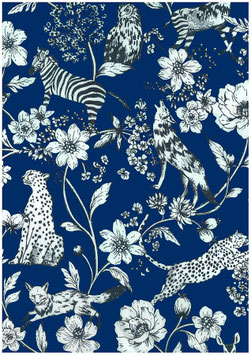 ECHINO Wonder royalblau - Baumwollstoff KOKKA