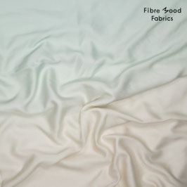 Lyocell-Satin Farbverlauf creme-helltürkis - Fibre Mood Fabrics