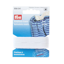 Knopfloch-Elastic, 18mm, weiß, 1m - Prym