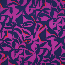 Abstrakt, grafisches Muster lila, Ecoviscose - Viskosestoff