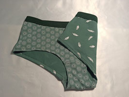 Unterhose, Damen-Hipster "Umbrella-Federn dusty mint", Slip, MoodySous