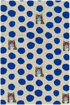 ECHINO Nekonoe cat, Katzen und Punkte blau - Canvas KOKKA