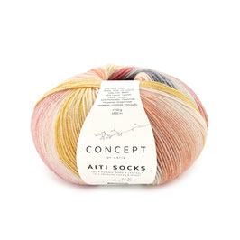 Sockenwolle Äiti socks & more, ocker-grau-rot, Farbe Nr. 203 - Concept by katia