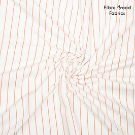 Streifen weiß/orange - Popeline - Fibre Mood Fabrics