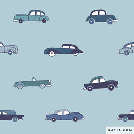 Havana Cars, Auto - Popeline, Baumwollstoff - katia fabrics