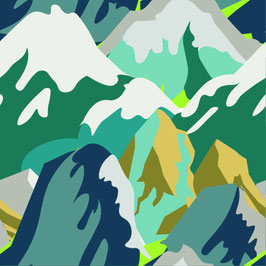 Berge petrol - dünner Wintersweat, French Terry brushed