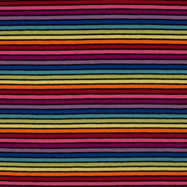 Regenbogen-Ringel schwarz - Jersey