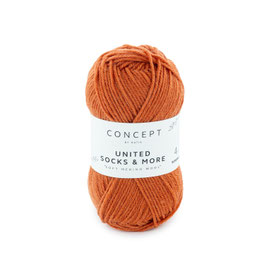 Sockenwolle UNITED SOCKS & MORE orange, einfarbig, Farbe Nr. 6 - CONCEPT by katia