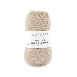 Sockenwolle UNITED SOCKS & MORE beige, einfarbig, Farbe Nr. 100 - CONCEPT by katia