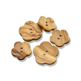 Holzknopf Blume 23 mm