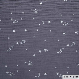 Uniqe Stars, Sterne, Glitzer - Musselin- katia fabrics