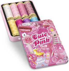 Gütermann Nähgarn-Set mit Metalleffektgarn Cute and Pink