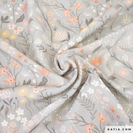 Swan Dance Flowers, Blumen, Ecoviscose - Viskosestoff katia
