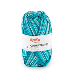 CAPRI TONES türkis-dunkeltürkis, Farbe 308 - Katia Wolle, Baumwollgarn, Häkelgarn