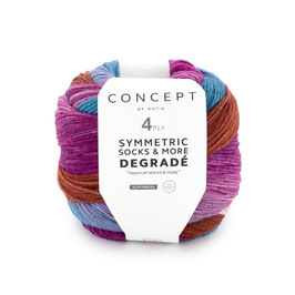 Sockenwolle Symmetric socks & more DEGRADÉ, Braun-Rosé-Blau, Farbe Nr. 83 - Concept by katia