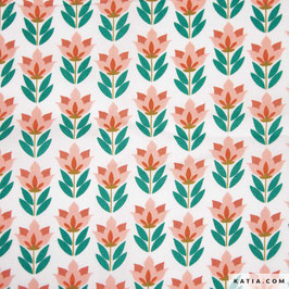 70's Flowers - Popeline, Baumwollstoff - katia fabrics