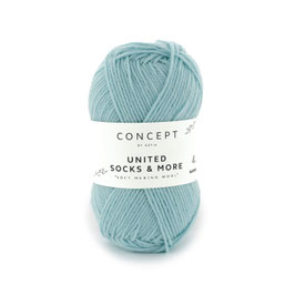 Sockenwolle UNITED SOCKS & MORE wasserblau, einfarbig, Farbe Nr. 30 - CONCEPT by katia