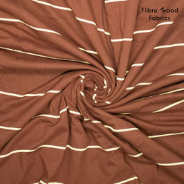Interlockjersey Streifen braun/hellgelb - Fibre Mood Fabrics