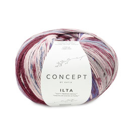 Sockenwolle ILTA grünblau-weinrot-grau, Farbe Nr. 203 - CONCEPT by Katia