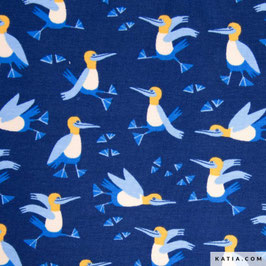 Blue Legged Bird - Baumwolljersey katia fabrics
