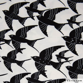 Flying Dreams, Schwalben schwarz/weiß - Viskosejersey katia