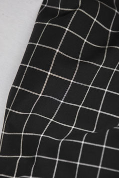 Mind the Maker / Organic Cotton Oxford Grid / Black & Creamy White
