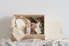 hilla und kiki | Geschenkset Hallo Wunder rosa inkl. Erinnerungsbox aus Holz